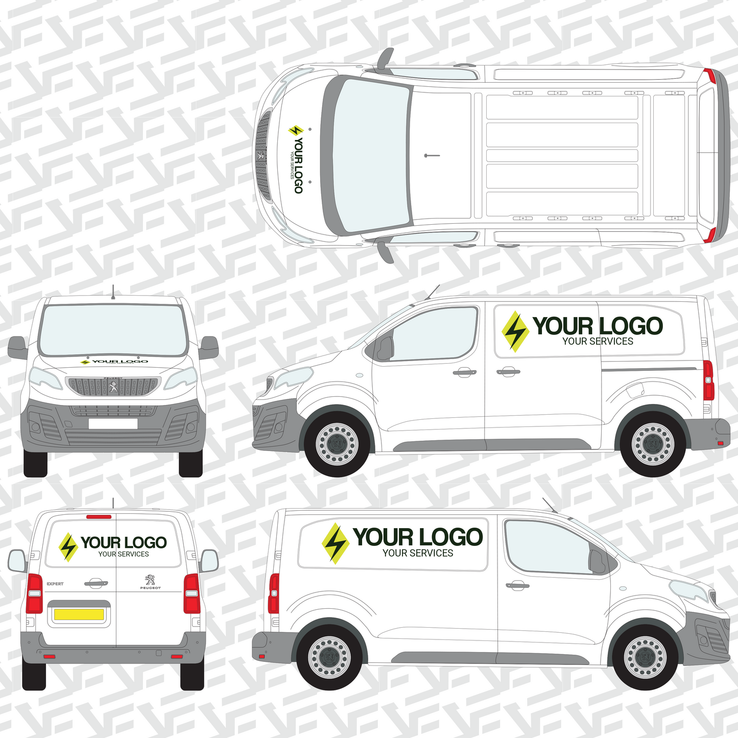 Vector Edge Compact Van Graphics Kit - Volt Edition