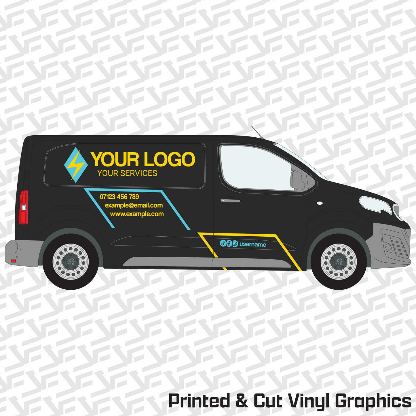 Vector Edge Medium Van Graphics Kit - Neon Line Edition