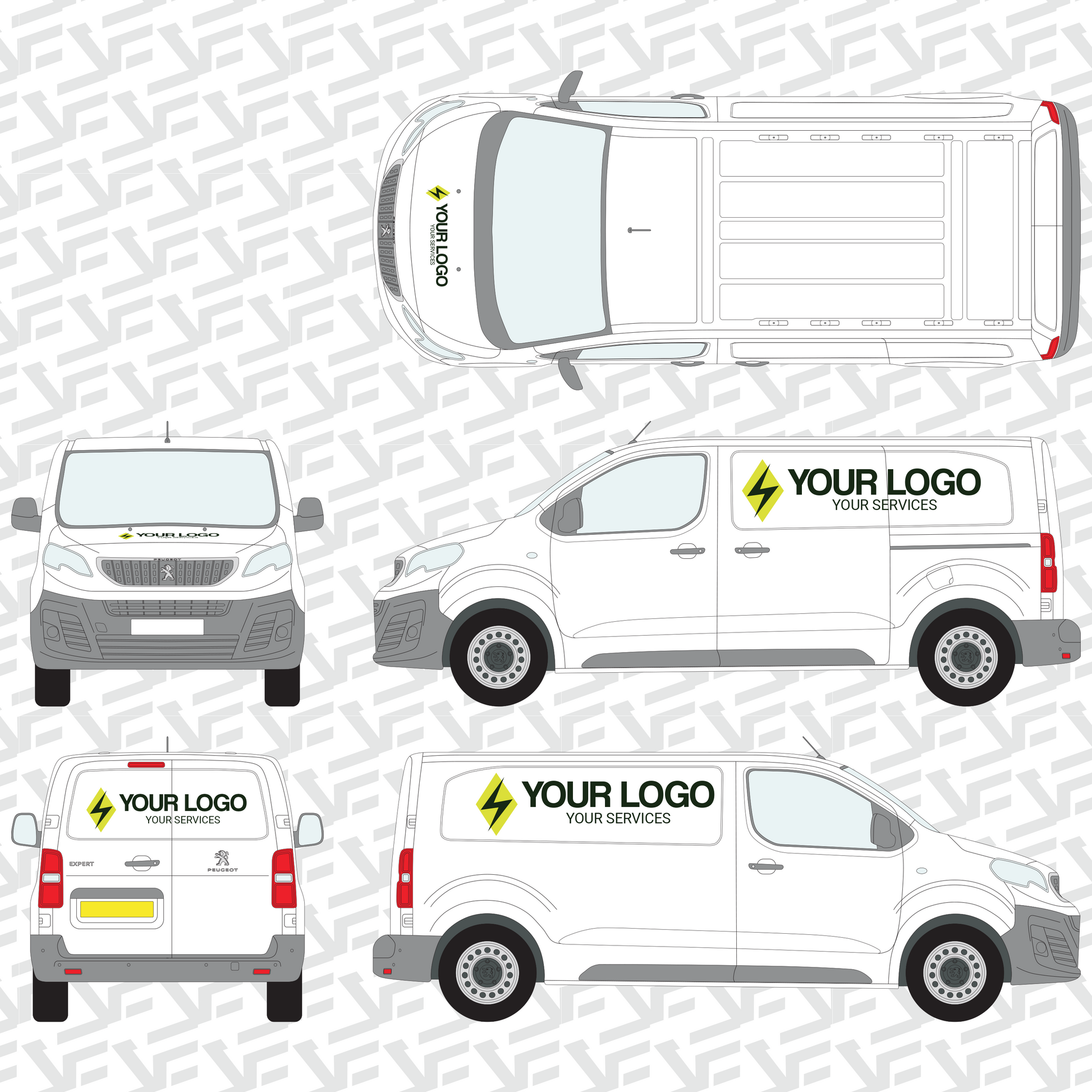 Vector Edge Compact Van Graphics Kit - Volt Edition image 2