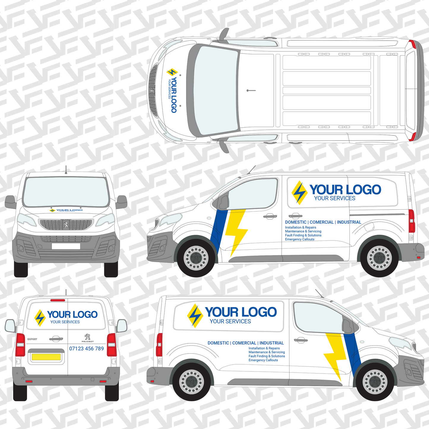 Vector Edge Trade Based Van Graphics Kit - Volt Edition