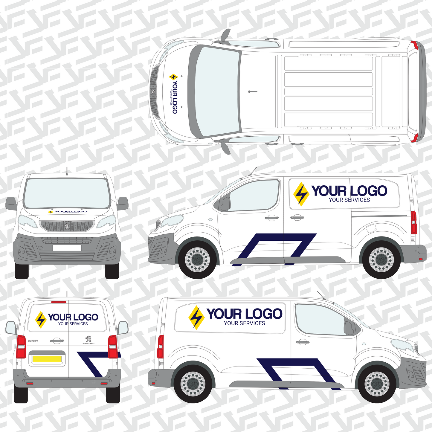 Vector Edge Small Van Graphics Kit - Bolt Edition