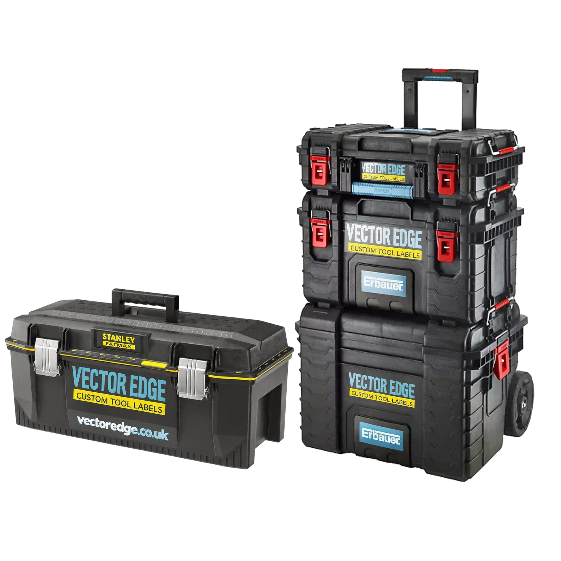 Toolbox branding decals by VectorEdge applied to toolbox